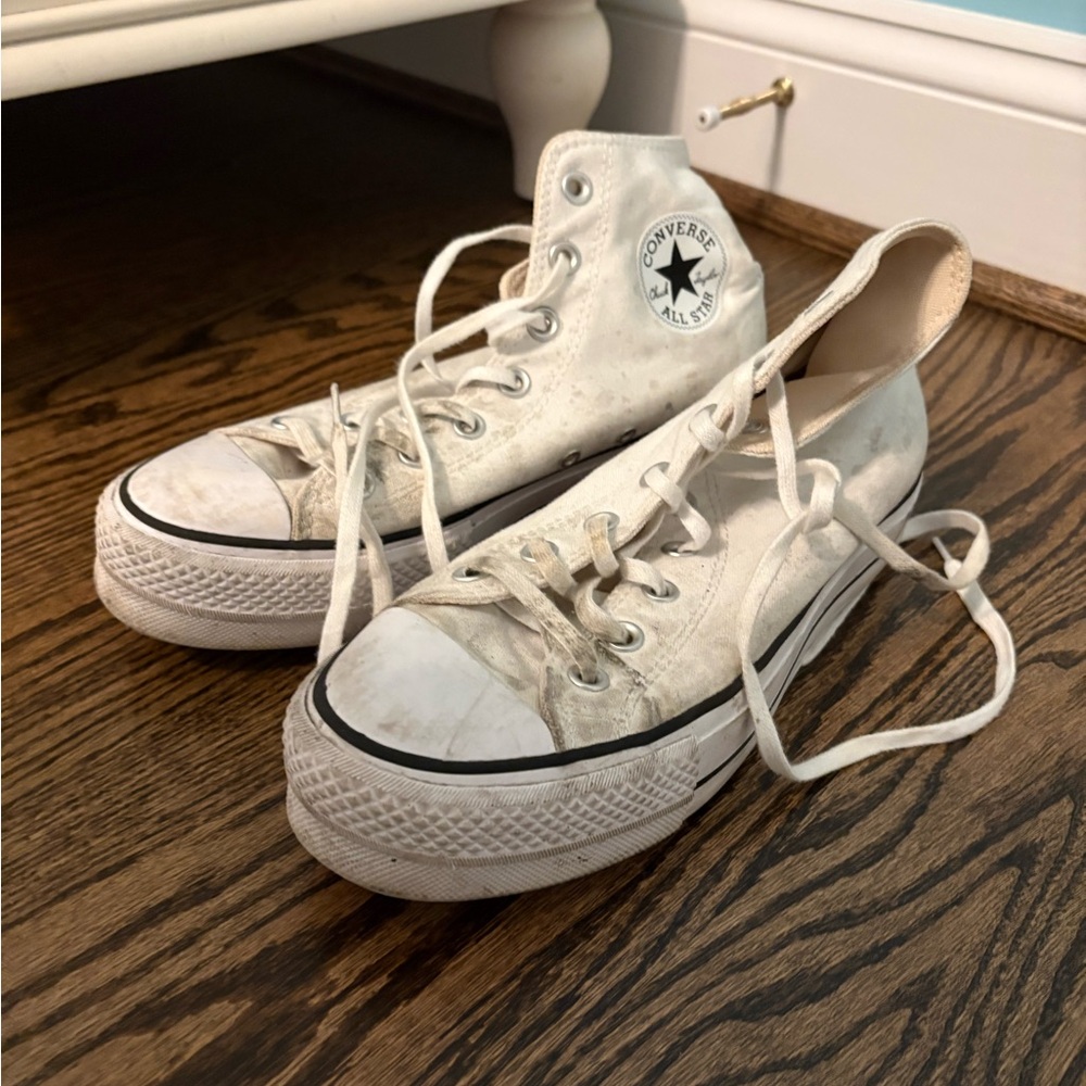 High Top Platform White Converse